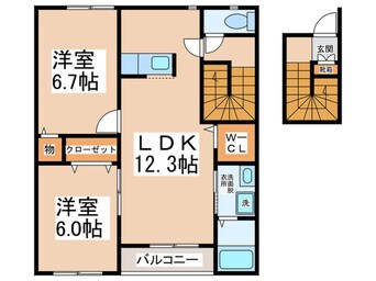 間取図 グランディ－ル流木Ｂ棟