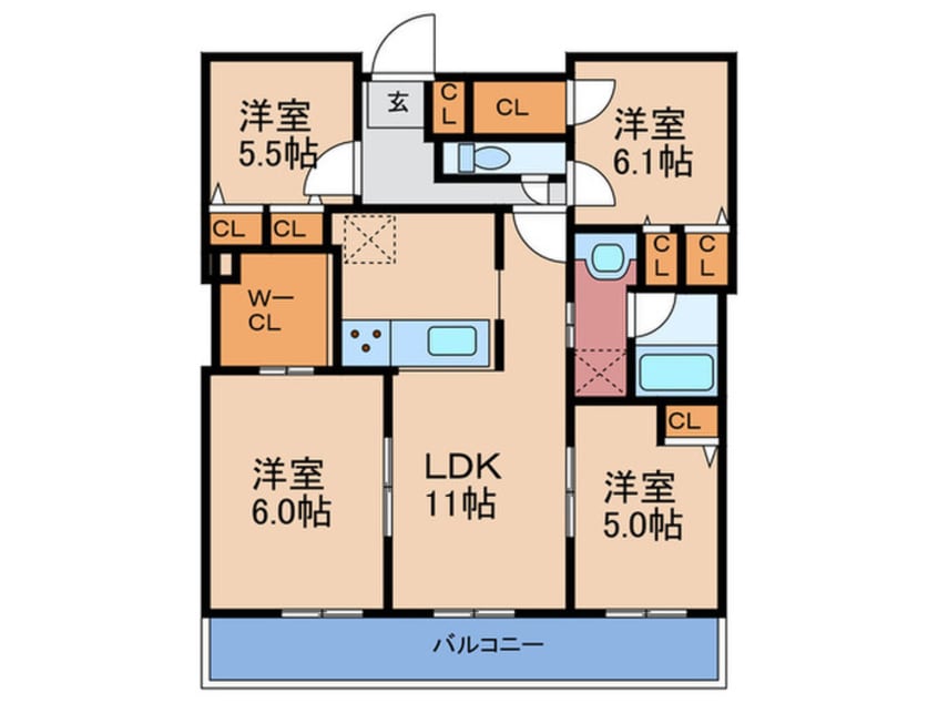 間取図 ｴｽﾃﾑﾌﾟﾗｻﾞ梅田･中崎町Ⅲﾂｲﾝﾏｰｸｽ