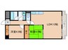 セジュ－ル 2LDKの間取り
