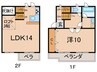 コートハウステラード 1LDKの間取り