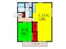 中井ﾊｲﾂ 1LDKの間取り