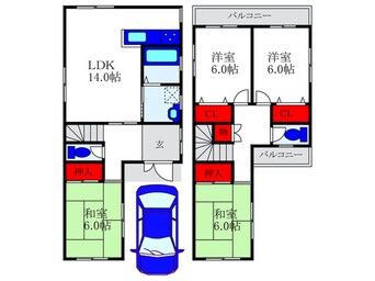 間取図 原田元町貸家