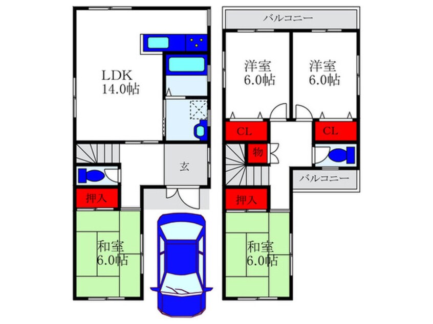 間取図 原田元町貸家