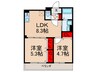 ラモーナ北条Ⅲ 2LDKの間取り