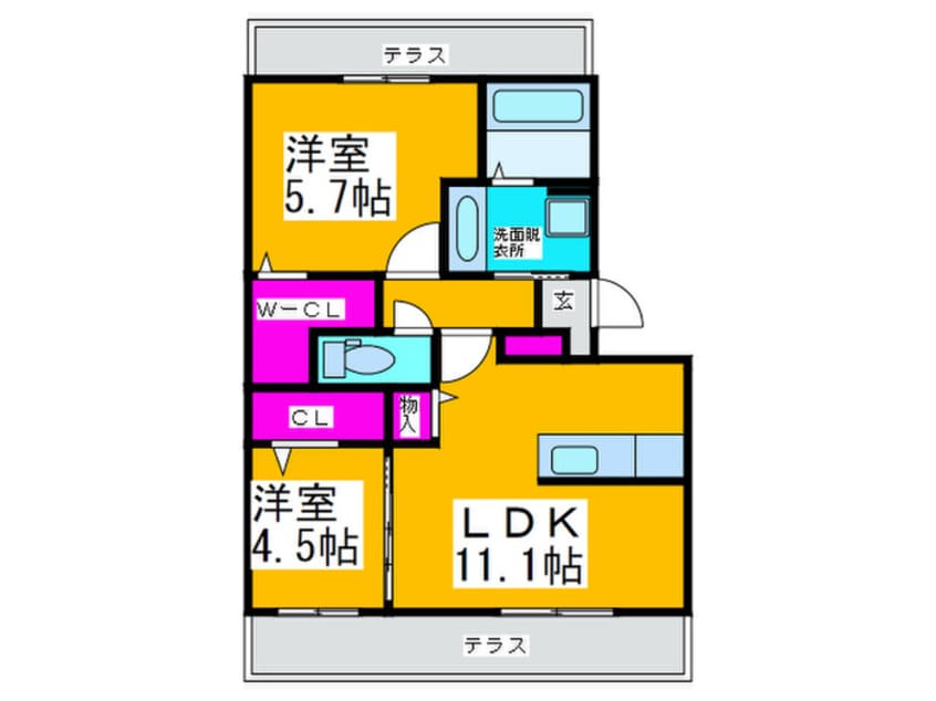間取図 パルクソレイユⅡ棟