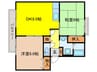 セントラルヴィレッジⅡＢ棟 2DKの間取り
