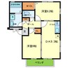 free bird A・B棟 2DKの間取り