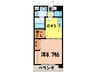 リヴェ－ル鳳(2－5F) 1DKの間取り