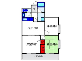 間取図 ヴィラ・エアポ－ト