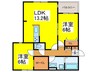 マルベリー堺東 2LDKの間取り