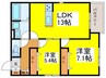 マルベリー堺東 2LDKの間取り