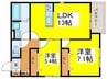 マルベリー堺東 2LDKの間取り