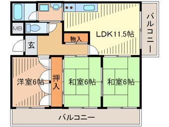 間取図 ﾌｪｻﾞｰｺｰﾄ箕面