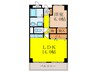 ラフィネ淀川 1LDKの間取り