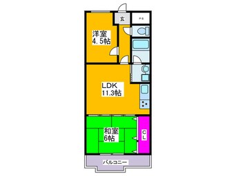 間取図 朝日プラザ南堀江(409)