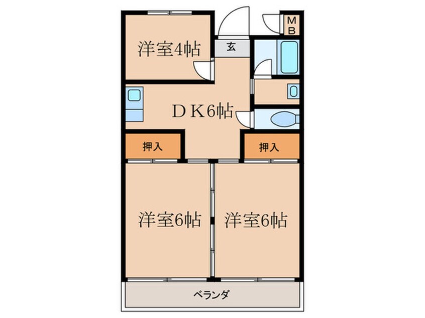 間取図 城陽ハイデンス