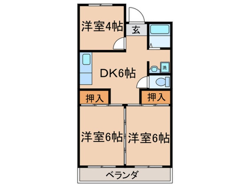 間取図 城陽ハイデンス