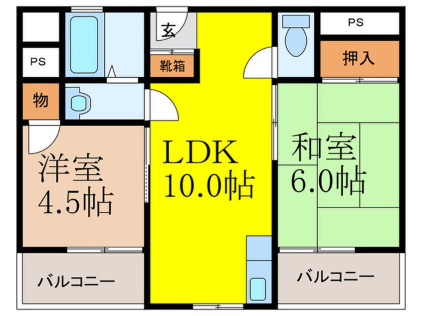 間取図 コ－ポかみすな