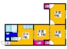 カーサ平野 3DKの間取り