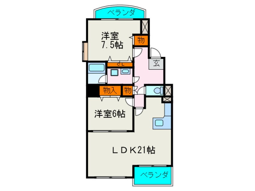 間取図 プルミエール南堀江