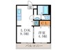プレジ－ル桂 1LDKの間取り