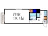 ジョイテル西院 1Kの間取り