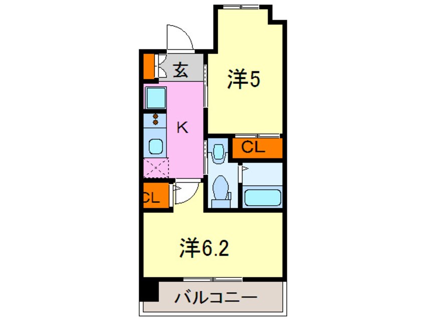 間取図 ｴｽﾃﾑﾌﾟﾗｻﾞ神戸西Ⅴﾐﾗ-ｼﾞｭ(802)