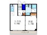 アントレ－嵯峨野 1LDKの間取り