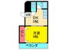 吉岡ビルⅡ 1DKの間取り