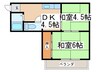 マンションサンエ－ス 2DKの間取り