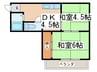 マンションサンエ－ス 2DKの間取り