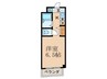 ポエム桃山 1Kの間取り
