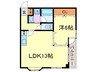 コミュニティ藤森 1LDKの間取り