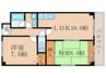 サンハイム森南 2LDKの間取り