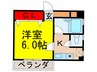 ハピネスオ－ク 1Kの間取り