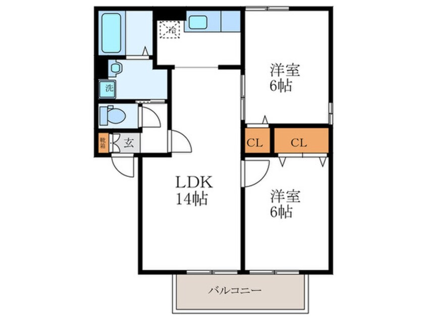 間取図 ルミエ－ル琵琶