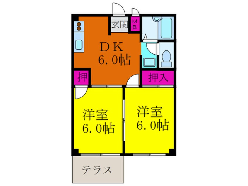 間取図 フローリッシュ奥野Ⅱ