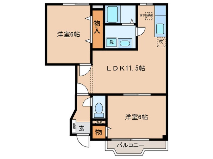 間取図 リバーサイドA館