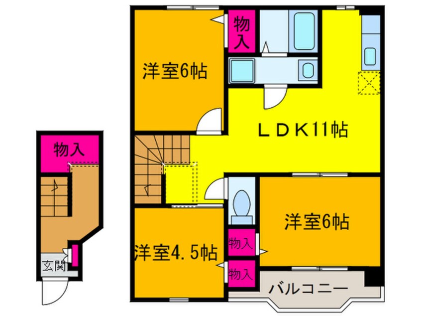 間取図 リバーサイドA館