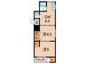 浅堀 マンション 2DKの間取り
