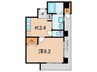 ときわ六甲レクラン 1Kの間取り