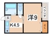 ロイヤル天王寺南 1Kの間取り