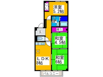 間取図 新栄プロパティー小山Ⅱ