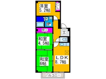 間取図 新栄プロパティー小山Ⅱ