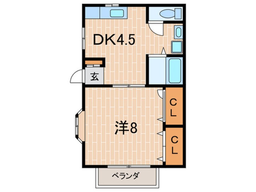 間取図 Ｋ　ｃｏｕｒｔ　Ａｓｈｉｙａ