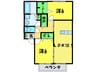 フロ－リッシュ美原 2LDKの間取り