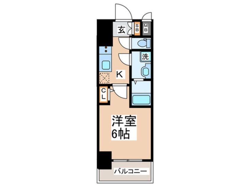 間取図 ｴｽﾘｰﾄﾞ大阪ﾌﾟﾗｲﾑｹﾞｰﾄ(1307)