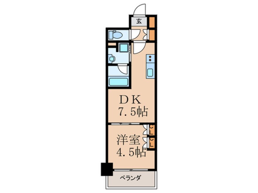 間取図 ｻﾞ・ﾊﾟｰｸﾊﾋﾞｵ天満橋