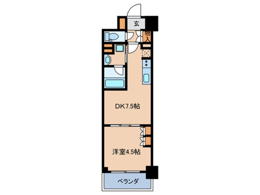間取図 ｻﾞ・ﾊﾟｰｸﾊﾋﾞｵ天満橋