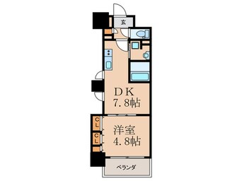 間取図 ｻﾞ・ﾊﾟｰｸﾊﾋﾞｵ天満橋